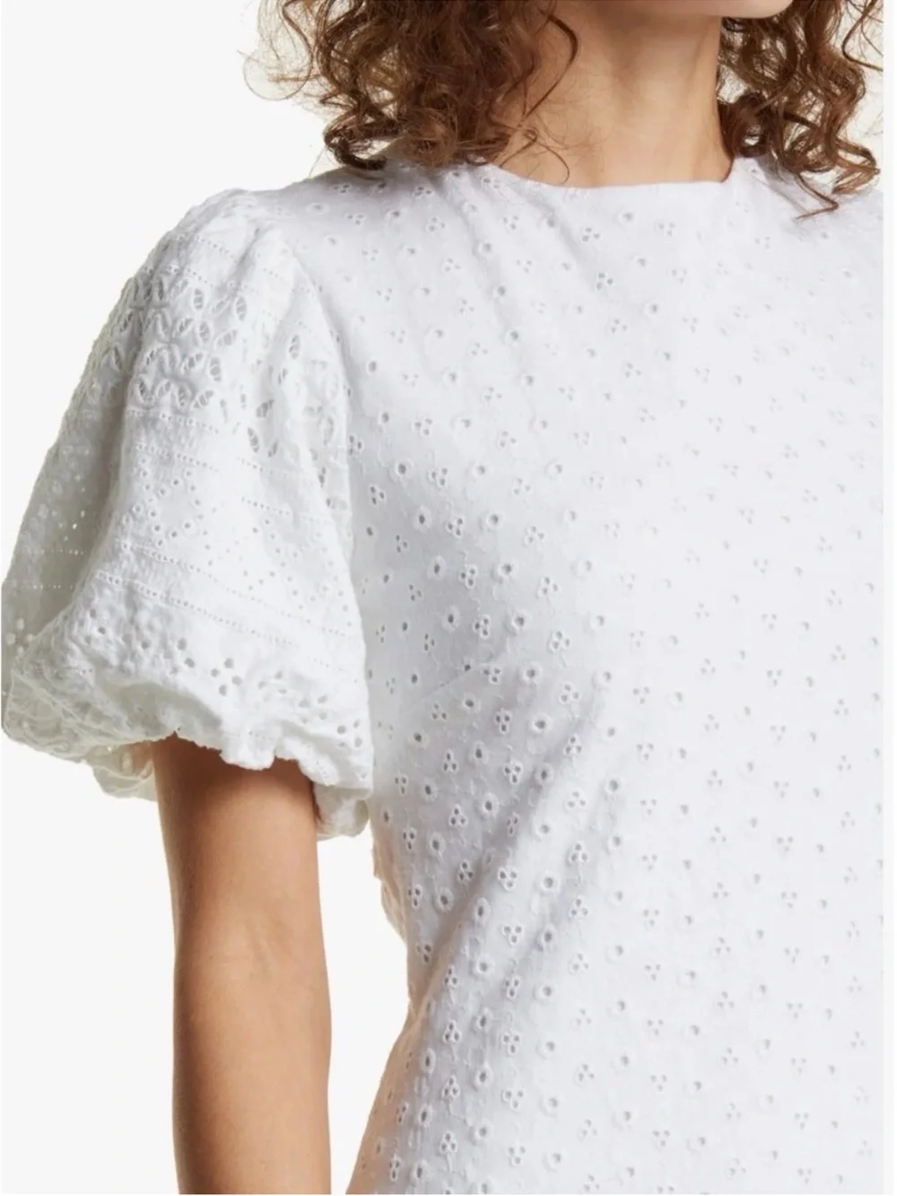 Free People White Eyelet Apricot Rose Dress